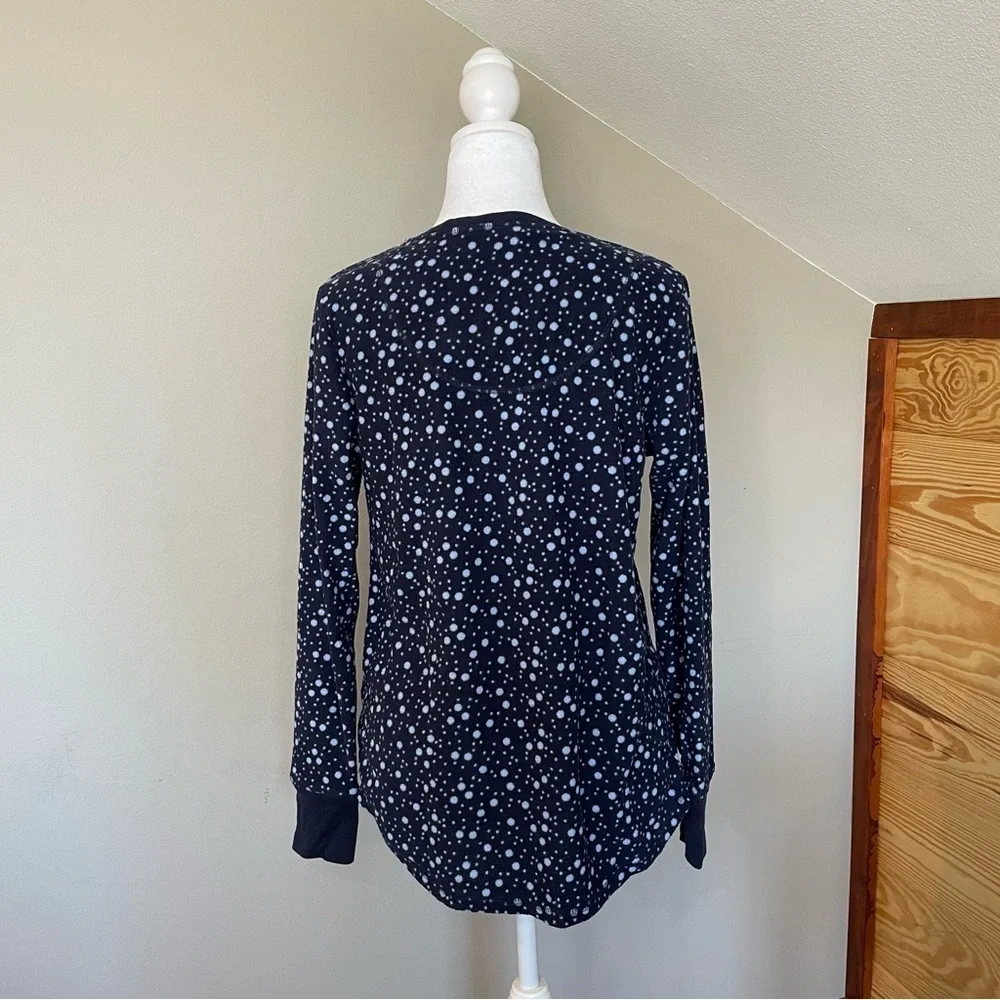 Nautica Navy Blue Bubble Print Long Sleeve Pajama Set Small